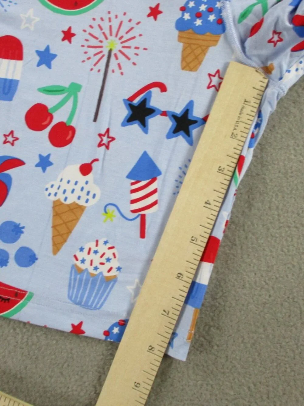 Little Sleepies Pajama Shorts Mens 3XL XXXL Blue Stars Stripes & Sweets PJs NEW - Picture 5 of 8